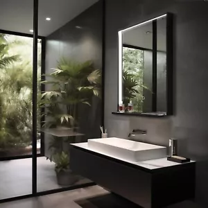 Allegra 24"W x 32"H Framed LED Mirror w/Bluetooth Speaker and Integrated Charger - Picture 1 of 21