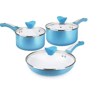 Saucepans Set 6 Pieces Nonstick Pots And Pans With Lid 1 And 2 Quart Saucepan 9. - Picture 1 of 8
