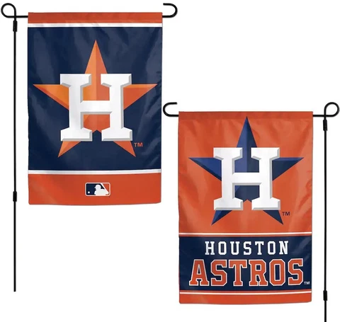 NEW Houston Astros 2 Sided Garden Flag 12" x 18" Yard Banner MLB Licensed Cover