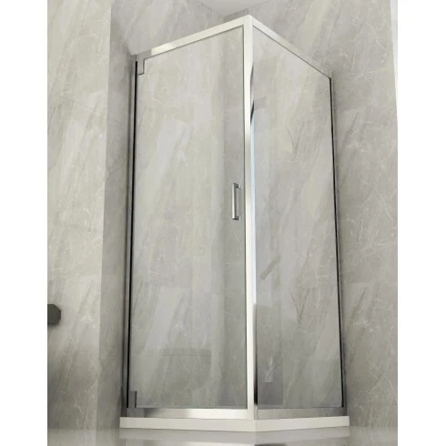 Box Doccia Angolare 1 Anta Fissa Anta Battente 2 Lati Parete Vetro 6mm Cristallo - Immagine 1 di 1