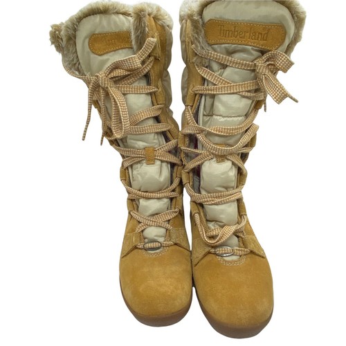 Stivali invernali Timberland donna taglia 6 Parkin 19638 marrone scamosciato puffer stringati comodi