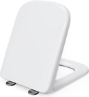Pipishell Square Toilet Seat, Soft Close Toilet Seat White with Quick Release,