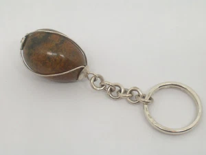 Schlüsselanhänger aus Silber 925 Und Stein Zäh Natürlich - Brisa Schlüssel - Picture 1 of 3