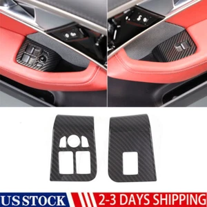 Para 13-24 Jaguar F-TYPE Carbono ABS Ventana Vidrio Elevador Interruptor Botón Cubierta Marco - Imagen 1 de 15