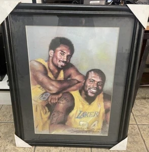 Kobe Bryant and Shaq Print Lakers Wall Art HAIYAM ART PRINT 2002 20"X16" Framed - Picture 1 of 4