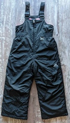 ZeroXposur Niñas Niños Invierno Babero Nieve Esquí Pantalones Negro Rosa Talla 4/5   Foto 1 de 4