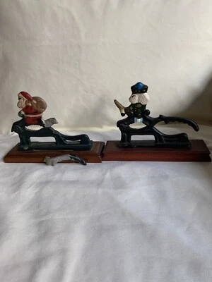 Vintage Table Top Cast Iron Nutcracker Soldier And Santa (broken handle) - Image 1 of 4
