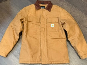 Carhartt Men's Loose Fit Firm Duck Insulated Traditional Coat Brown BROWN SMALL - Picture 1 of 7