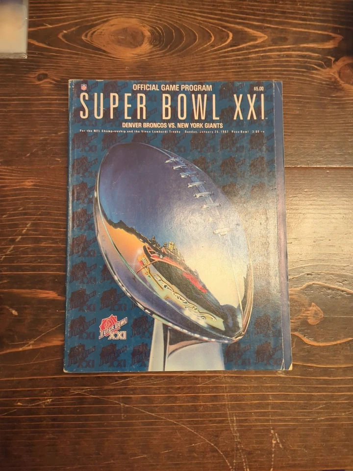 SUPER BOWL XXI (21) - OFFICIAL PROGRAM 1987 NEW YORK GIANTS -DENVER BRONCOS - Image 1 of 1