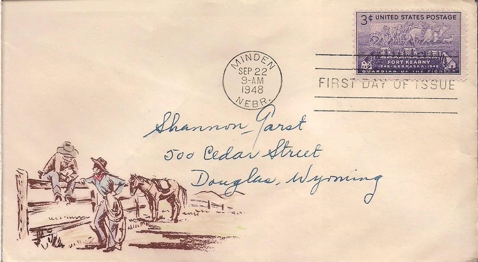 970- Fort Kearny- FDC- unknown cachet -flap sealed inside - Image 1 of 1