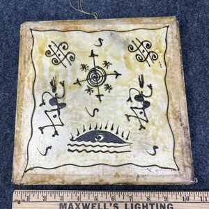 OOAK Square Frame Double-Sided Shaman Drum Handcrafted Tribal Folk Art Music - Picture 1 of 7