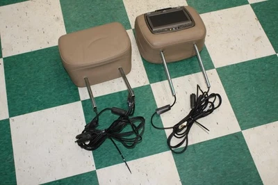 17-20 Escalade Tan Front Seat Pair Headrest Head Rest Display Screen Modules OEM Foto 1 de 4