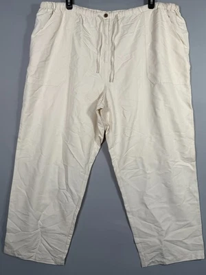Pantalones de playa informales Caribbean Joe para mujer 3XL cintura elástica cordón beige 43x29" Foto 1 de 4