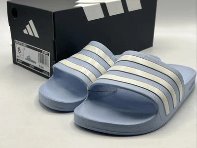Adidas  Women's Size 8 Blue Adilette Slides Sandals IE8919 Brand New! - Image 1 of 4