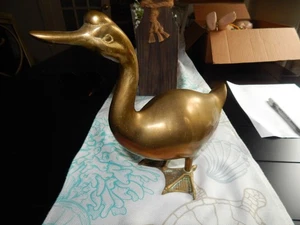 Beautiful Large Beautiful Brass Duck 11" L , 10" High & 5" Wide Weights 3 LBS. - Picture 1 of 8