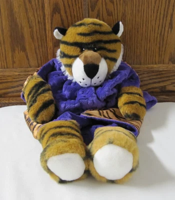 LSU HECHO A MANO “LOVEY MANKET” FELPA TIGRE PÚRPURA PUNTO DE ABRAZO/RAYA DE TIGRE SATINADO Foto 1 de 4