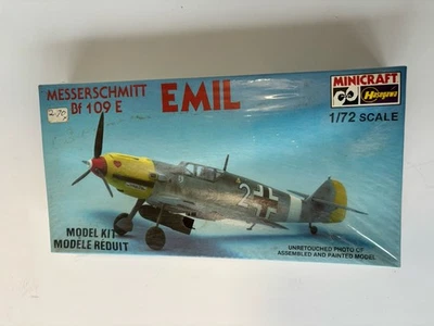 1/72 MINICRAFT/HASEGAWA Kit 1107 Messerschmitt Bf 109 Emil Vintage New Old Stock - Image 1 of 4
