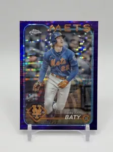 2024 Topps Chrome - Rifrattore a prisma viola #17 Brett Baty /275 - Foto 1 di 5