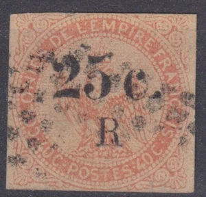 REUNION : AIGLE IMPERIAL SURCHARGE 25c R N° 4 OBLITERATION CHOISIE - Picture 1 of 2