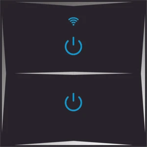 Smart Lichtschalter WLAN APP Touch Google Home A.Alexa 2 Fach Schwarz HL02-12 - Bild 1 von 3