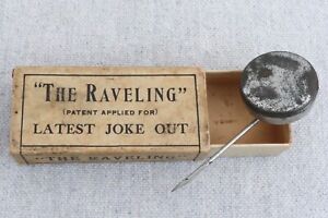 Antique 1920s 1930s The Raveling Novelty Joke Shop Endless Button Shirt Thread