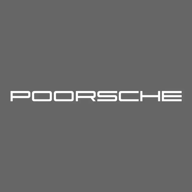 POORsche Funny Decal Sticker - Image 1 of 2
