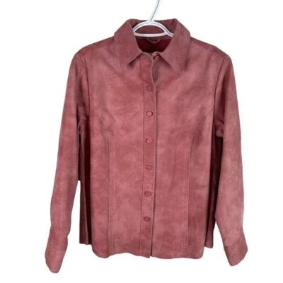 Chaqueta de cuero con botones Cabelas para mujer M rosa manga larga forrada al aire libre Foto 1 de 4