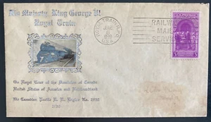 1939 Royal Train Usa First Day Cover King George VI KGVI Visit Crosby Cachet - Picture 1 of 2