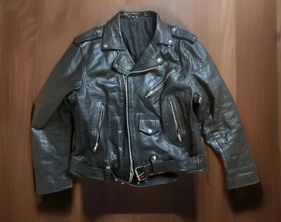 VTG 80s Hein Gericke Mens Leather Motorcycle Jacket Size 44 Lined Echt Leder - Image 1 of 4