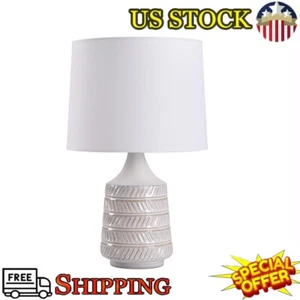 Modern Lamp Table Lamp W/ Shade Ceramic Base Lighting Living Rooms Bedrooms 17"H - Picture 1 of 6