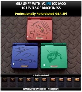 Nintendo Game Boy Advance GBA SP IPS MOD System 10 Level Brightness -Your Choice - Picture 1 of 11