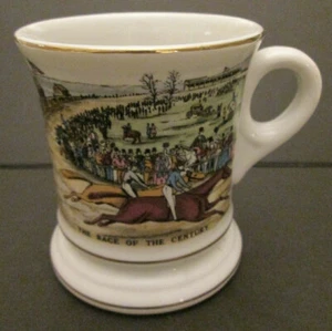 Taza de afeitar bigote vintage ""The Race of the Century"" - currier e ives - Imagen 1 de 7