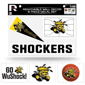 Wichita State Shockers Set of 6 Removable Wall Decal Stickers - Picture 1 of 5