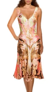 50% OFF! SALE $12000 VINTAGE GORGEOUS! ROBERTO CAVALLI Silk DRESS IT size 42-44 - Picture 1 of 19