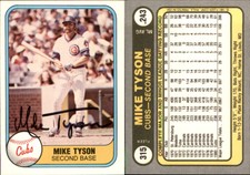 Mike Tyson Signed 1981 Fleer #315 Card Chicago Cubs Auto AU