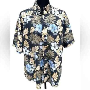 Natural Issues Hawaiian Wrinkle-Free 100% Cotton Button-Down Shirt – Men’s Large - Picture 1 of 6
