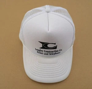 Langley Construction Co Power and Telephone Men's Trucker Hat Cap Snapback White - Picture 1 of 6