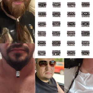 Conjunto de runas vikingas de diseños cuentas sueltas cuentas espaciadoras se ajustan a barbas o cabello joyería hágalo usted mismo - Imagen 1 de 103