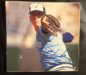 TOM HENKE TORONTO BLUE JAYS CERRADOR FIRMADO AUTOGRAFIADO VINTAGE 4x6 FOTO  - Imagen 1 de 1