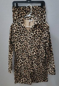 NORDSTROM Pajamas Leopard Print Tan Shore 2 PIECE TOP PANTS SIZE XS - Picture 1 of 4