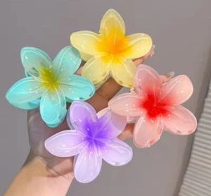 4x Blumen Haarkrallen Clips Hawaiianische Blumen-Haarkrallen Haarklammer Klemme - Bild 1 von 8