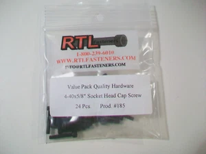 NEW RTL SOCKET HEAD CAP SCREWS 24 CT #4-40X 5/8", #185 - Picture 1 of 2