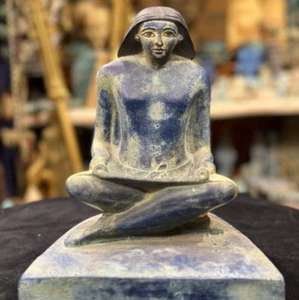 ÚNICA Auténtica Escultura de Artefactos Egipcios De Estatuilla Escriba Sentado Bc - Imagen 1 de 9
