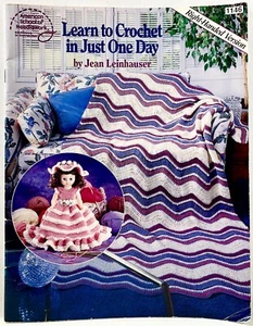 1993 ASN Learn To Crochet In Just 1 Day 1146 Right Hand Pattern Book Vintg 14267 - Picture 1 of 2