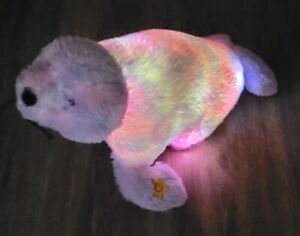 Pillow Pets Glow Pets Pink Purple Seal Plush Stuffed Animal Toy Works 15"
