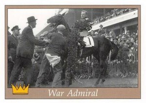 War Admiral Horse Racing card Triple Crown, Charles Kurtsinger 1996 Jockey #10