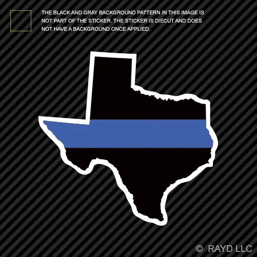 Pegatina autoadhesiva de la delgada línea azul policía TX en forma del estado de Texas Foto 1 de 1