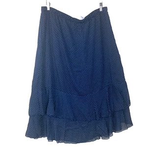 Sag Harbor Y2k Damen Rock blau leicht gepunktet Rüschen müde Gr. XL - Bild 1 von 12