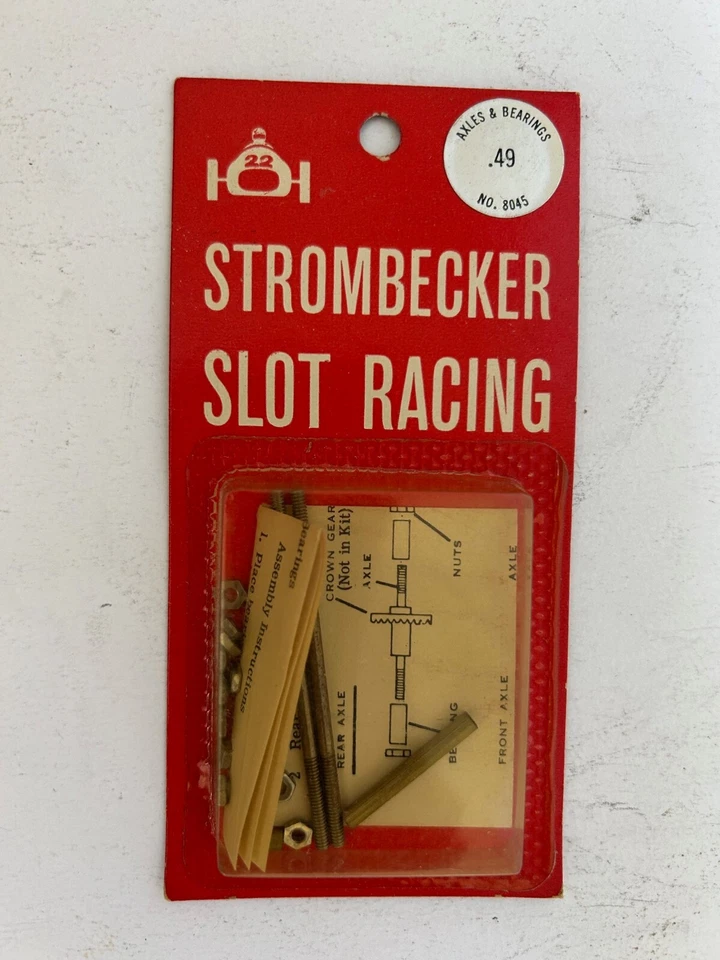 Conjunto de eixos e rolamentos Strombecker escala 1/24 peças de slot novo na caixa - Imagem 1 de 1