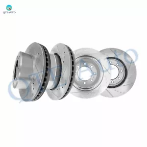 Set 4 Front 360mm-Rear 358.1mm Drilled Brake Rotors To 2009 2010 Dodge RAM 3500 - Picture 1 of 8